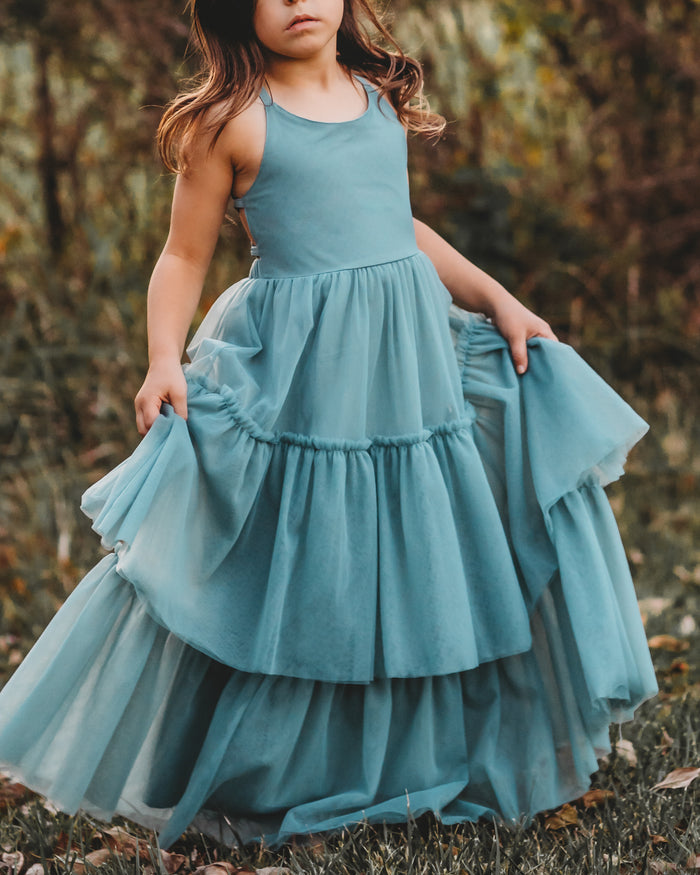 Wendy Tulle Dress (soft teal)