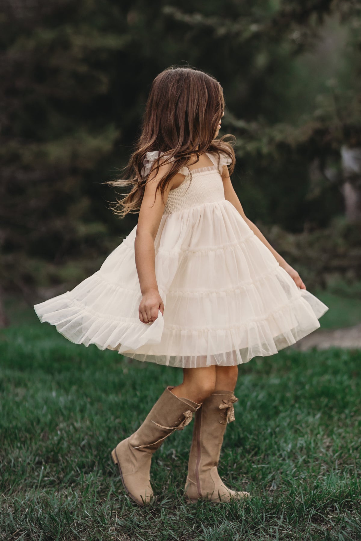 Pia Dress (antique ivory tulle) INDIE BLUE Pia Dress (antique ivory tulle) INDIE BLUE