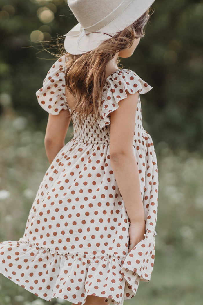 Brynne Dress (mocha dot) FINAL SALE