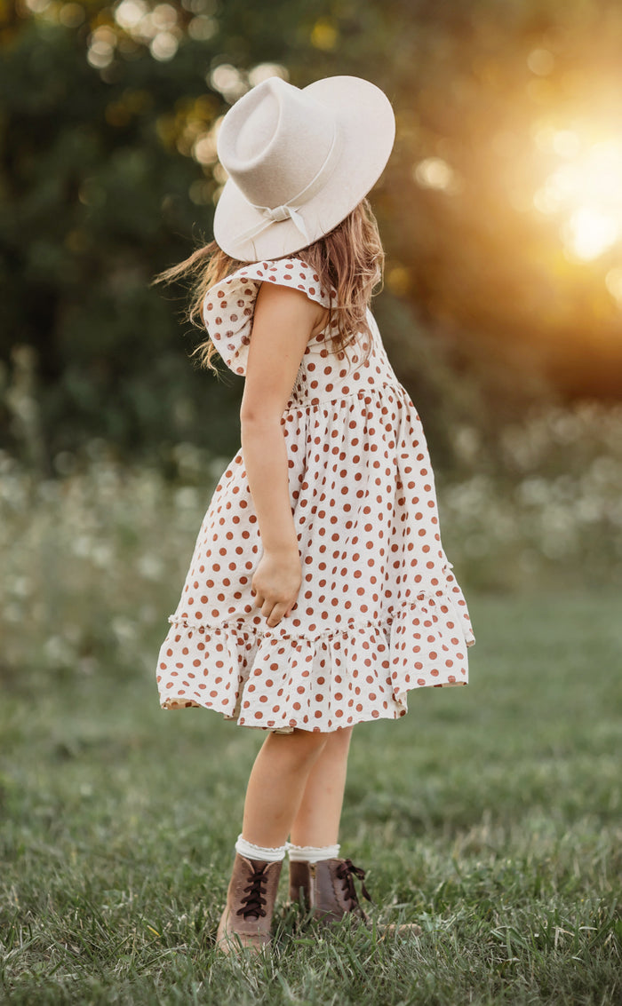 Brynne Dress (mocha dot) FINAL SALE