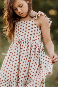 Brynne Dress (mocha dot) FINAL SALE