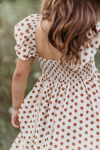 Brynne Dress (mocha dot) FINAL SALE