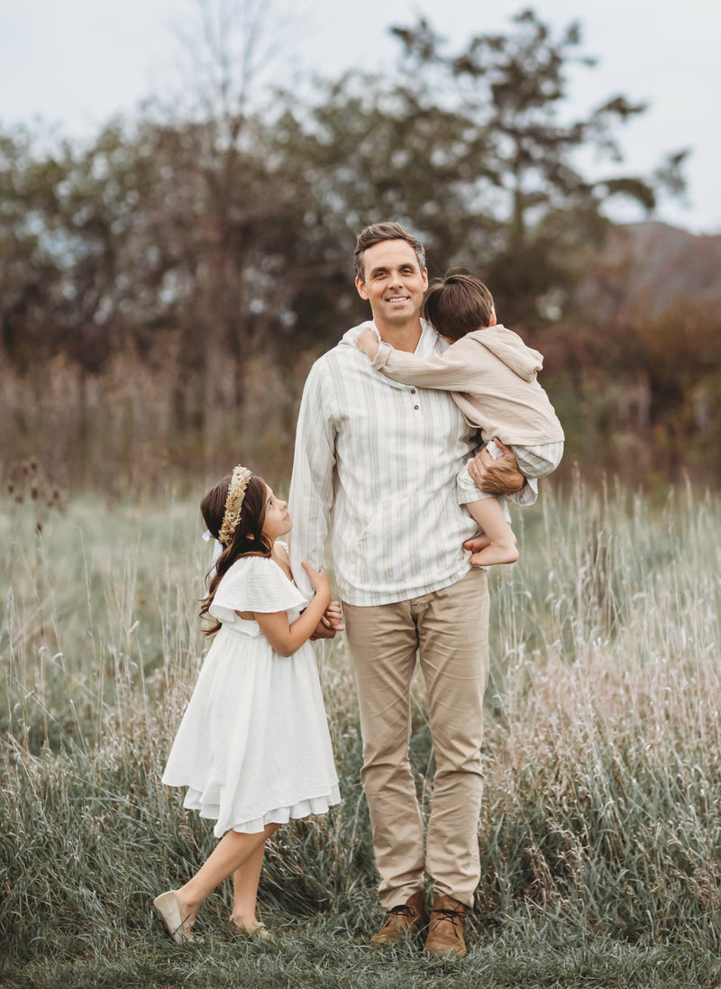 Men's Knox Hoodie (desert stripe linen)