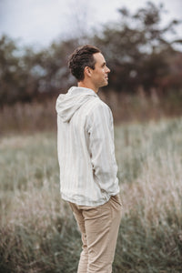 Men's Knox Hoodie (desert stripe linen)