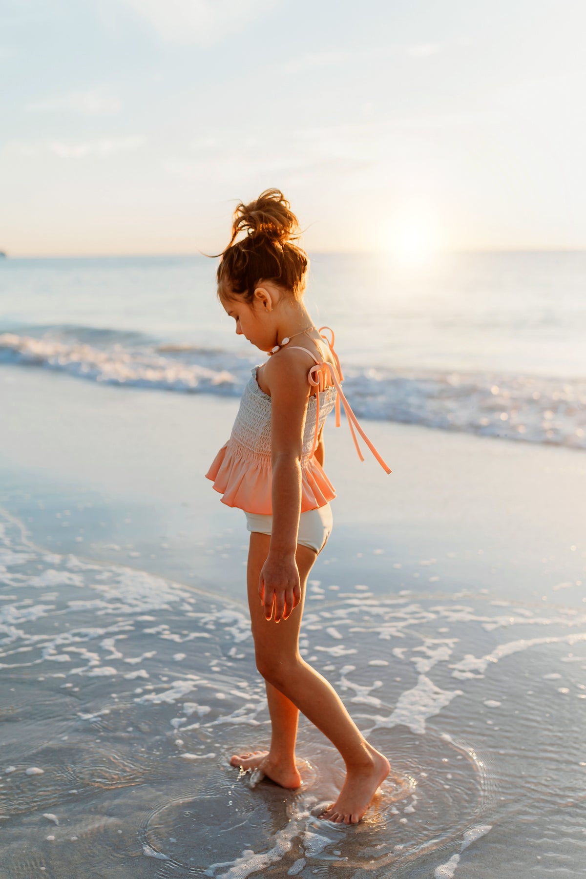 Smocked Tankini Set (peach ombre)