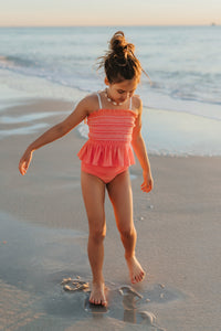 Smocked Tankini Set (shell pink)