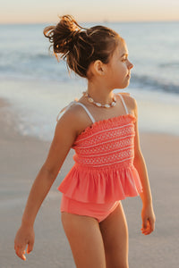 Smocked Tankini Set (shell pink)