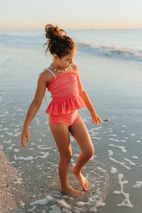 Smocked Tankini Set (shell pink)