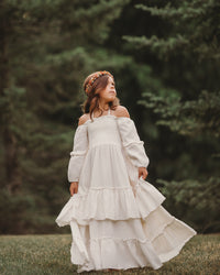 Pippa Double Ruffle Maxi (soft ivory muslin) FINAL SALE