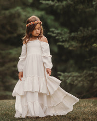 Pippa Double Ruffle Maxi (soft ivory muslin) FINAL SALE