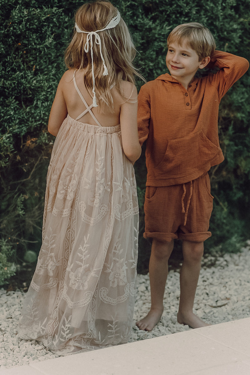 INDIE BLUE Dresses Madeline Lace Dress (natural pink)