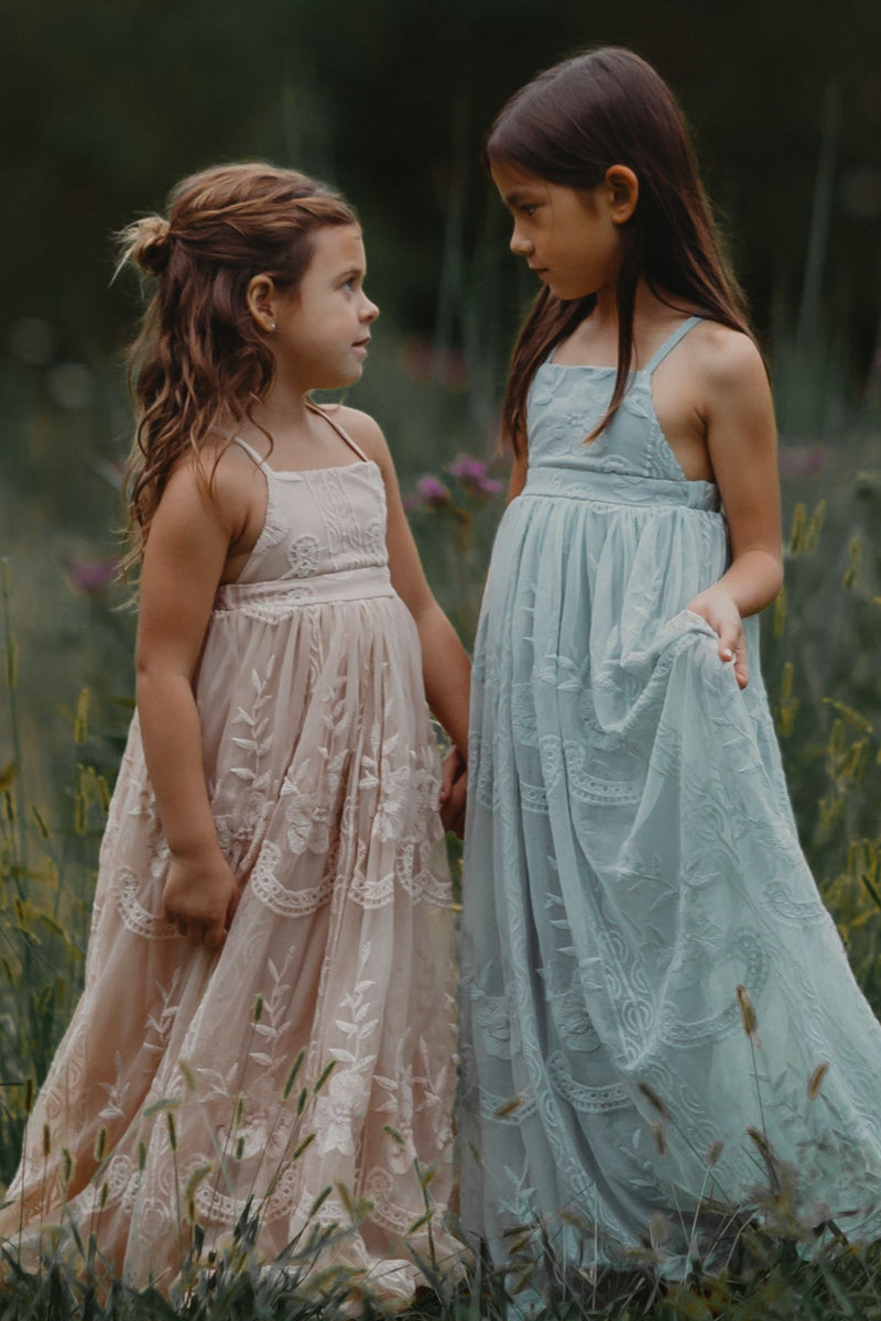 INDIE BLUE Dresses Madeline Lace Dress (natural pink)
