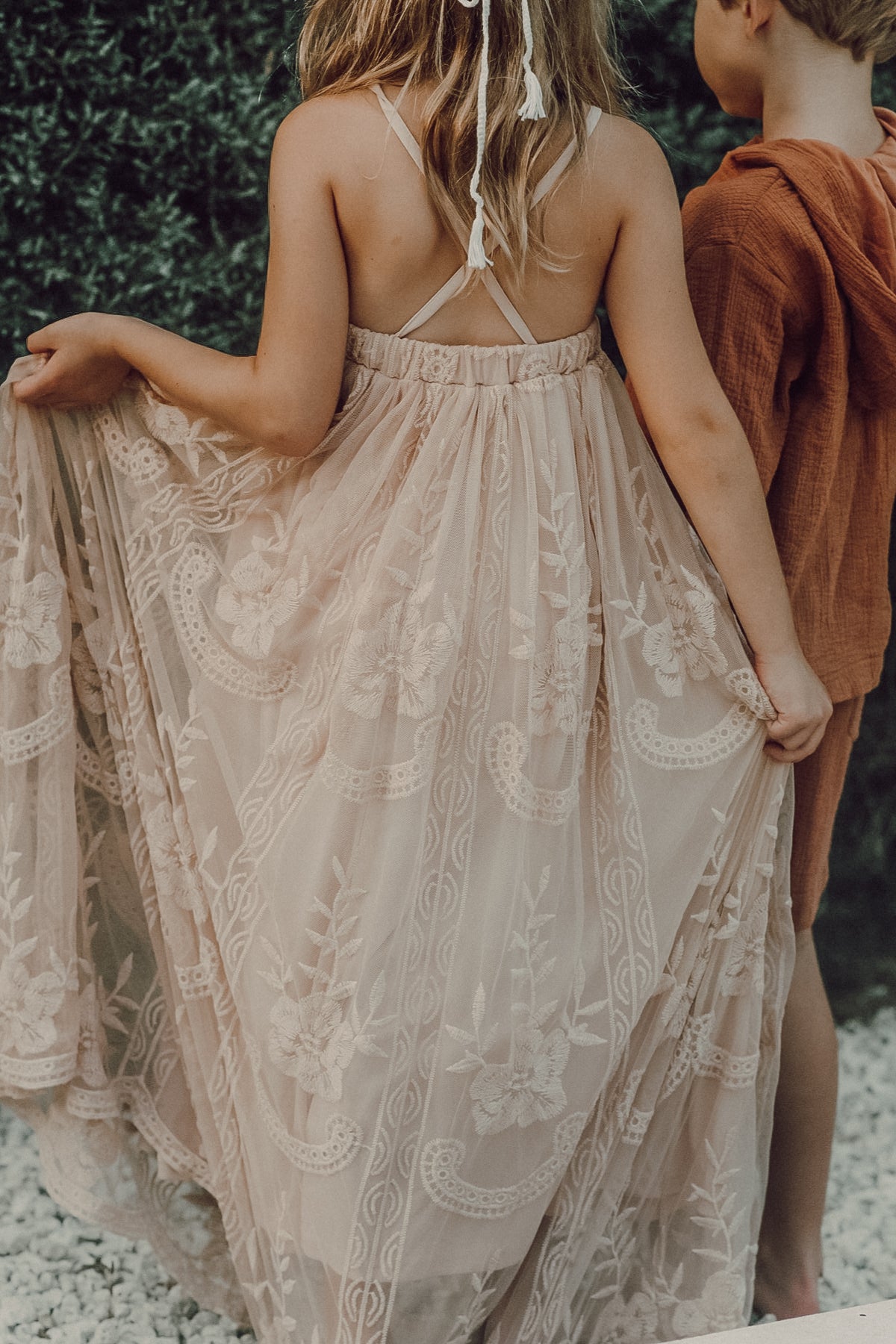 INDIE BLUE Dresses Madeline Lace Dress (natural pink)