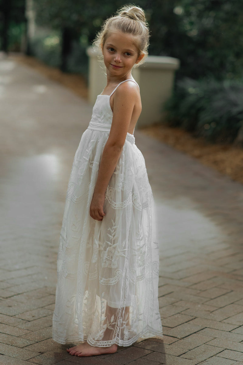 INDIE BLUE Dresses Madeline Lace Dress (white)