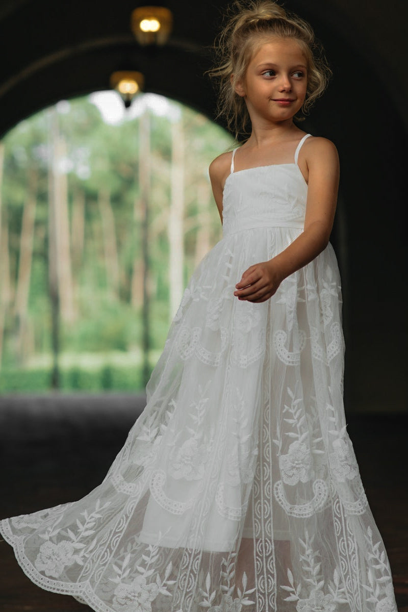 INDIE BLUE Dresses Madeline Lace Dress (white)