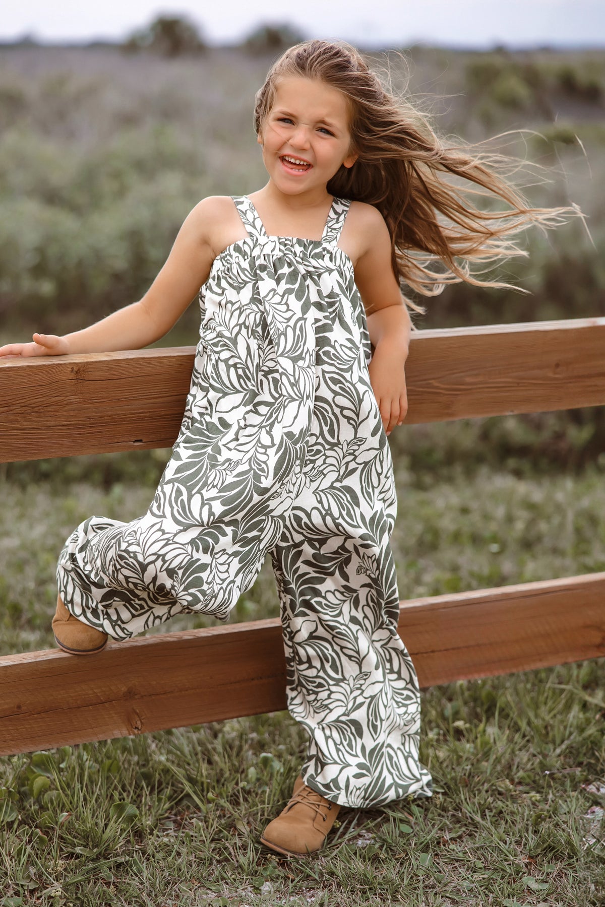 McKenzie Romper (forest leaf) FINAL SALE