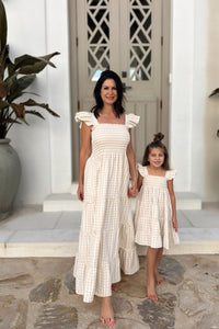 SS Women's Dress Women's Pia Dress (tan gingham)