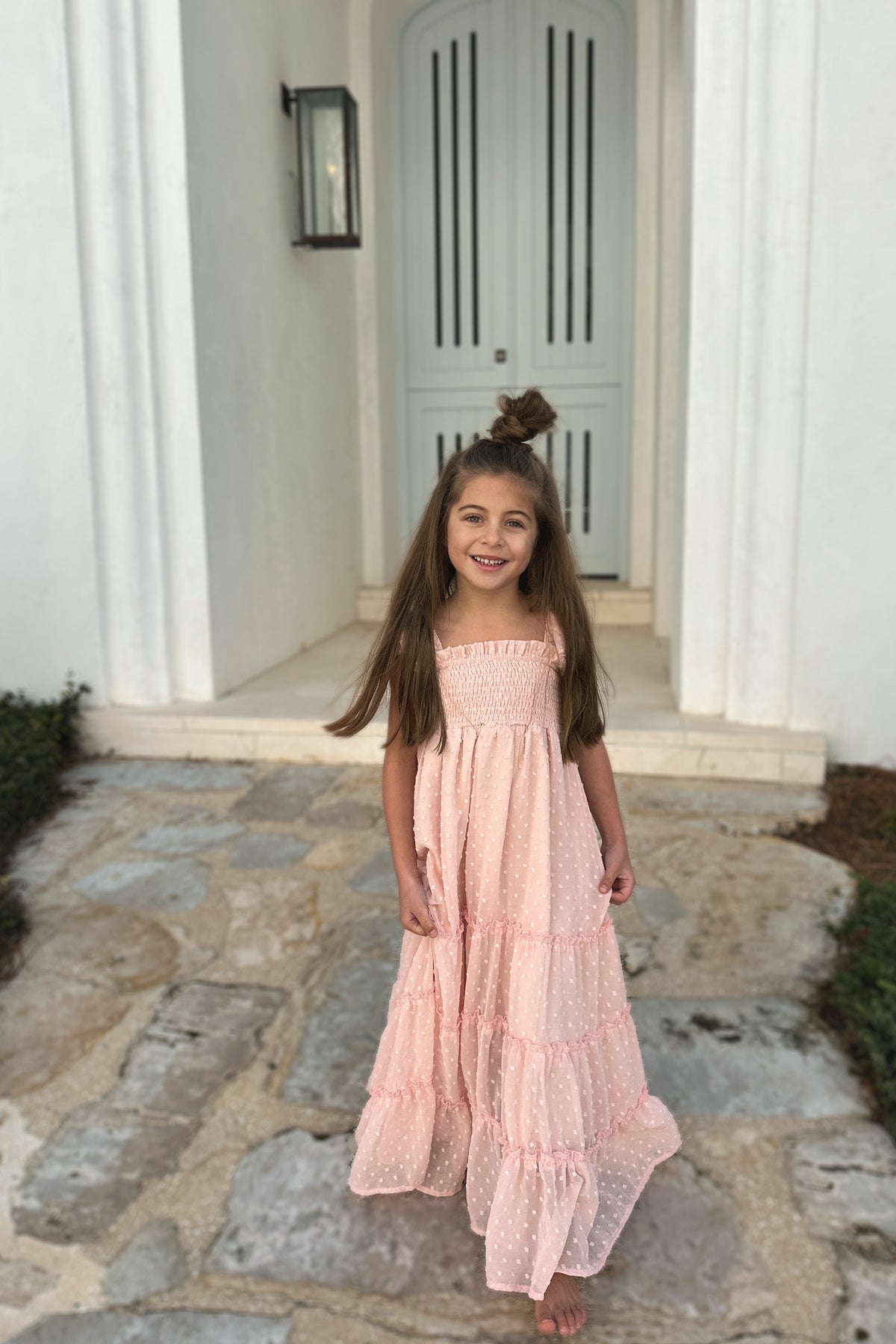 Marabella Dress (petal pink swiss dot)