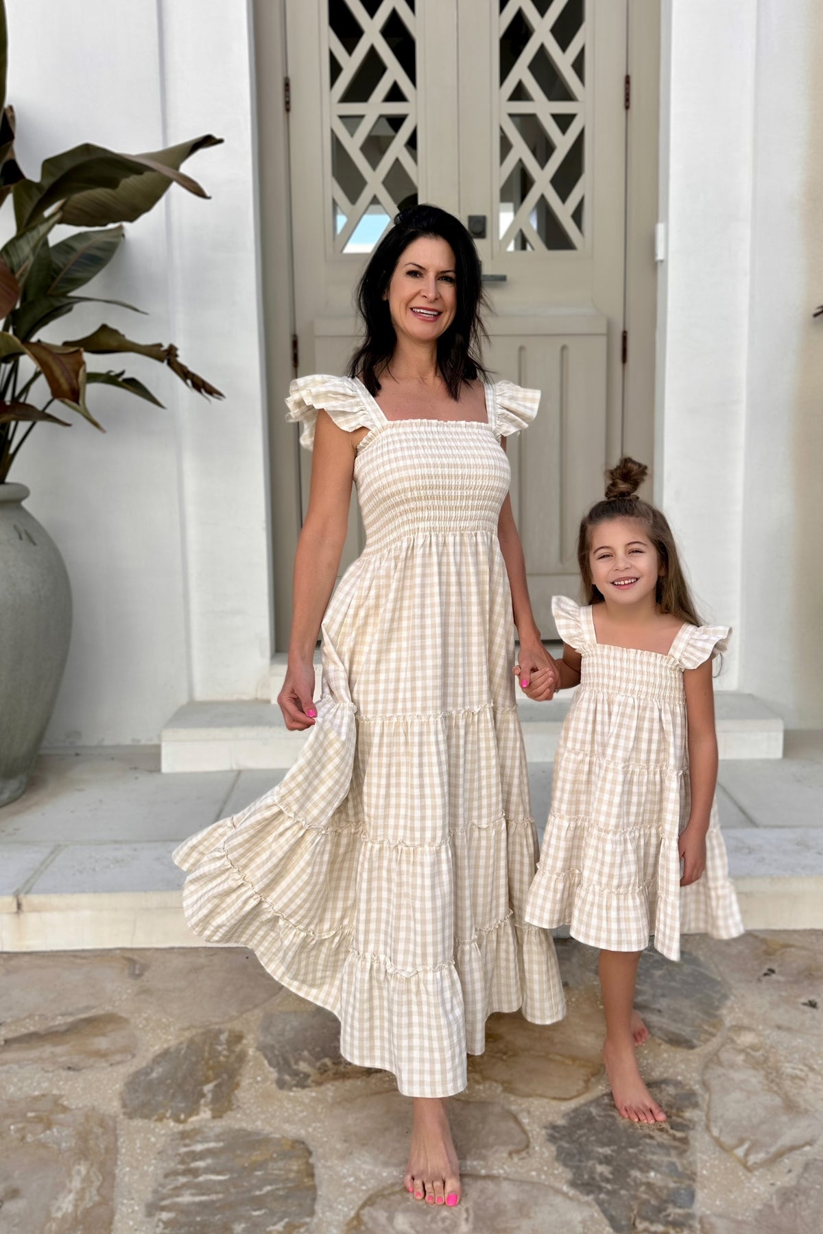 SS Women's Dress Women's Pia Dress (tan gingham)