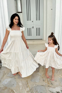 SS Women's Dress Women's Pia Dress (tan gingham)