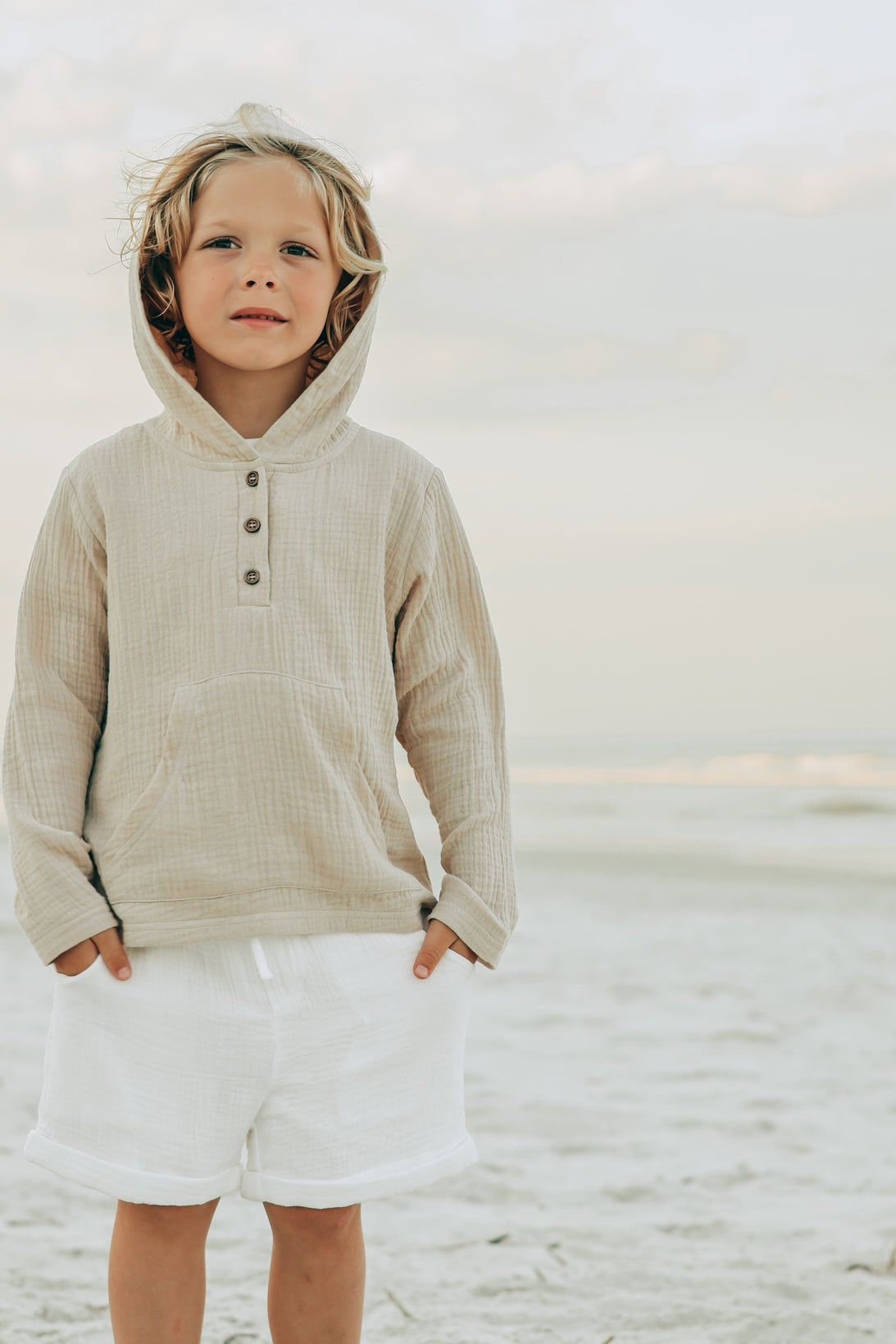 babylclub トップス Knox Hoodie (latte muslin) – INDIE BLUE