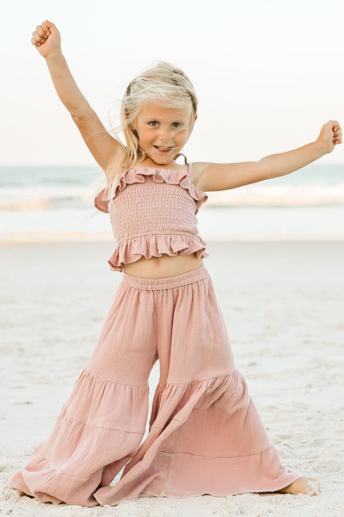 SS Girl's Bottoms Bella Maxi Pants (peony muslin)