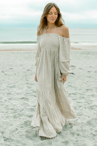 Women's Pippa Maxi (driftwood stripe linen)