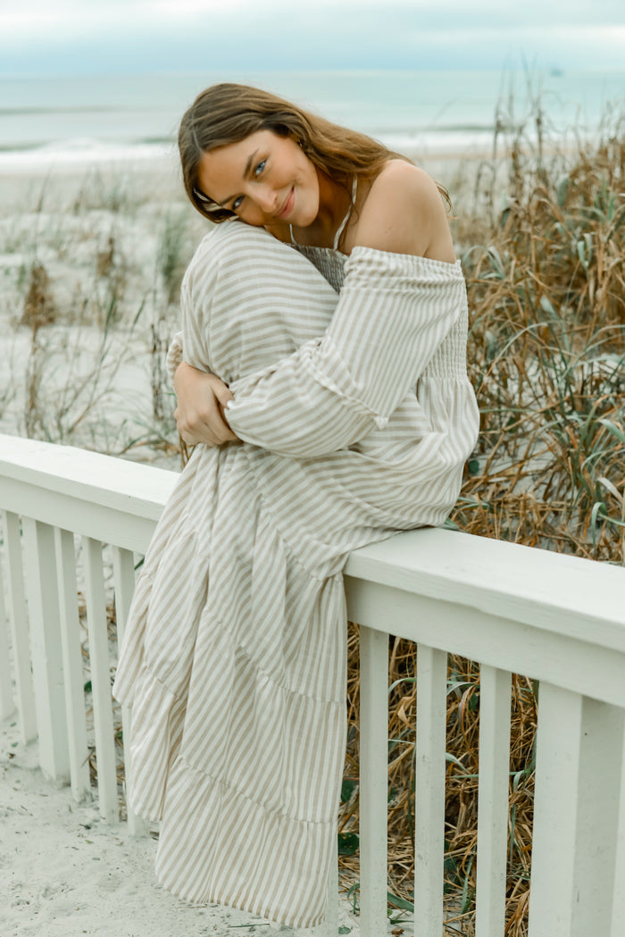 Women's Pippa Maxi (driftwood stripe linen)