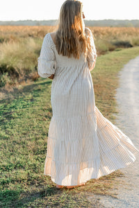 Women's Pippa Maxi (driftwood stripe linen)