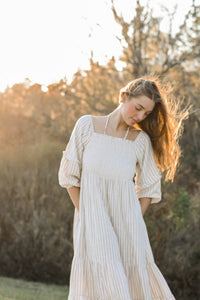 Women's Pippa Maxi (driftwood stripe linen)