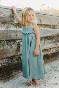 Lucie Dress (soft teal muslin)