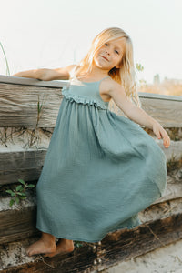 Lucie Dress (soft teal muslin)