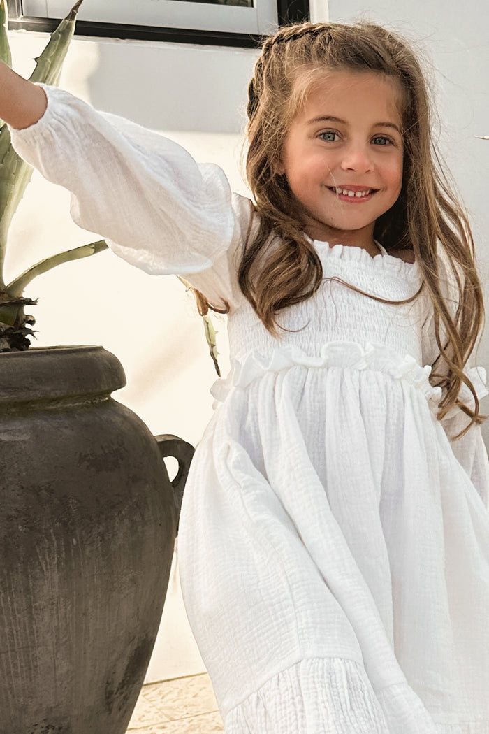 SS Girl's Dress Pippa Dress (white muslin)