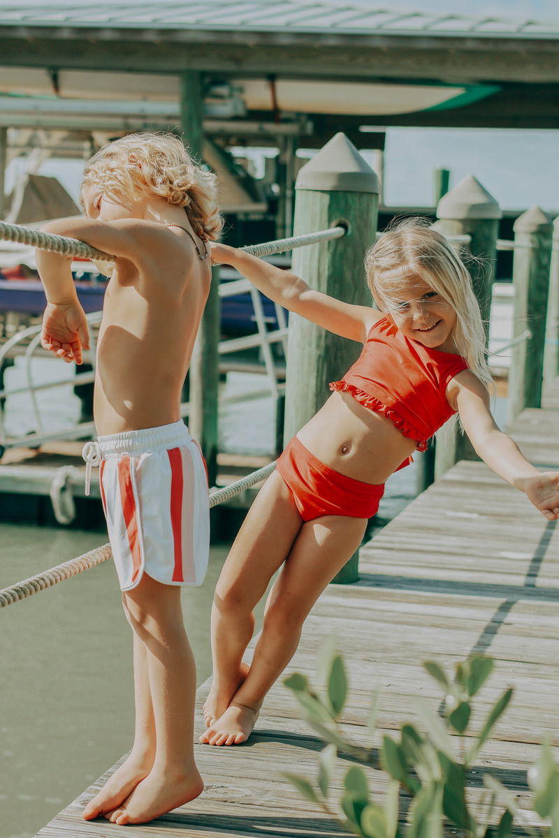Board Shorts (coral stripe) - 20% OFF AT CHECKOUT