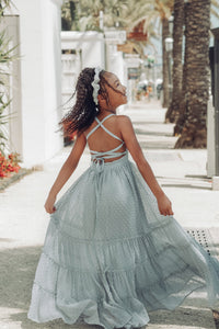 Vera Flow Dress (sage swiss dot)