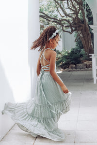 Vera Flow Dress (sage swiss dot)