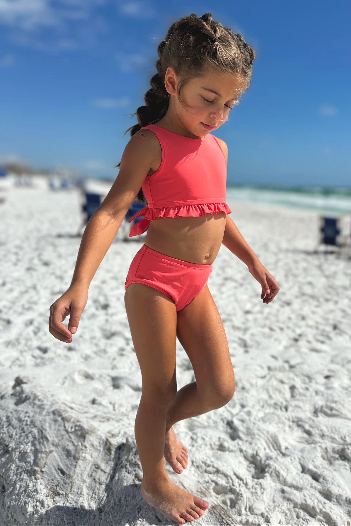 INDIE BLUE SWIM Scoopback Set (hot pink)