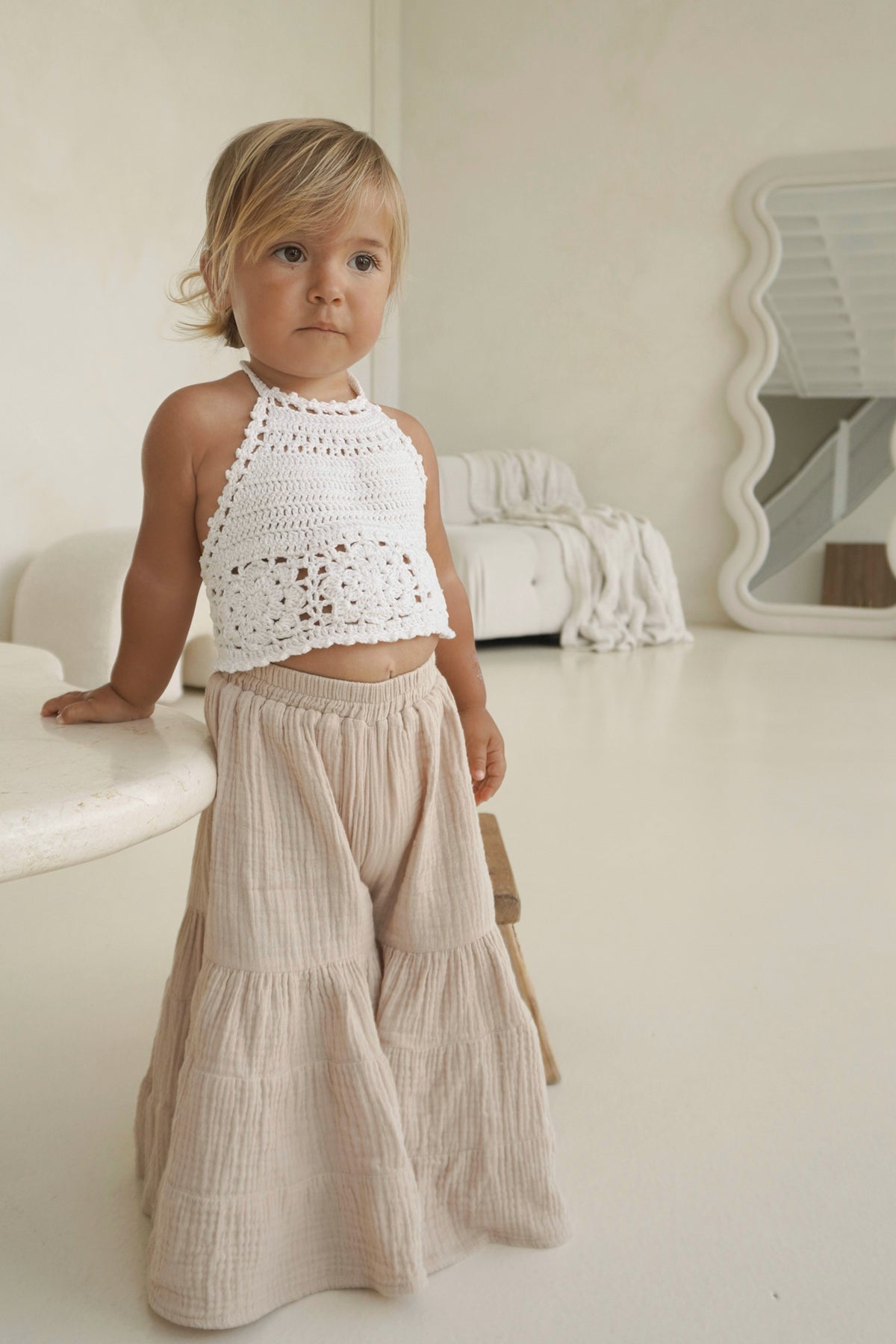 Bella Maxi Pants (latte muslin) PREORDER