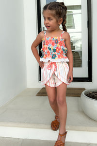 Alice Smocked Top & Petal Shorts Set (retro floral)