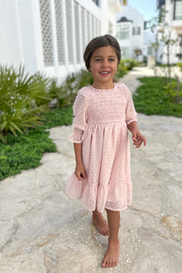 Celine Dress (petal pink swiss dot)