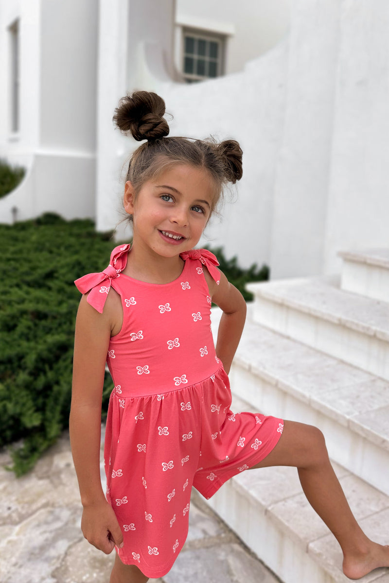 Rita Shortie Romper (pink butterfly)