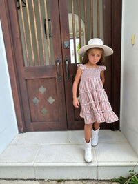 Pia Dress (brown gingham)