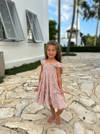 Pia Dress (brown gingham)