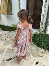 Pia Dress (brown gingham)
