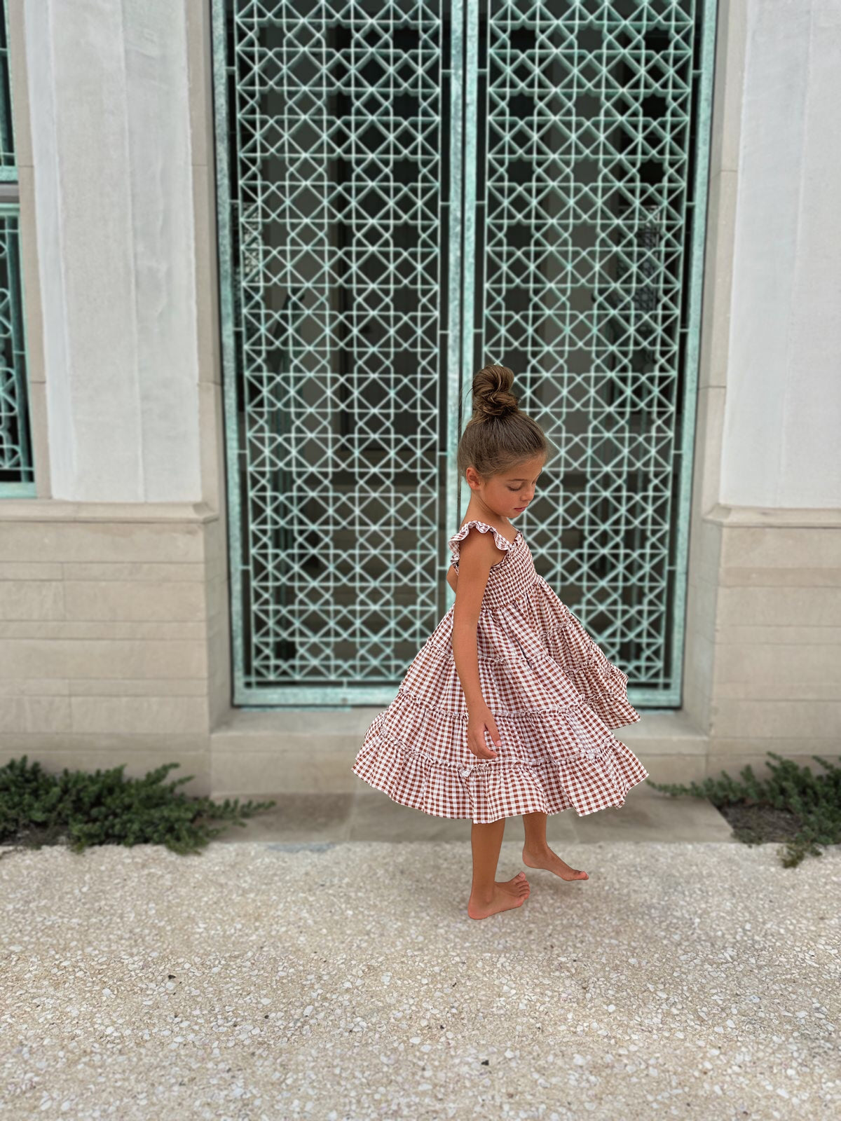 Pia Dress (brown gingham)