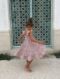 Pia Dress (brown gingham)