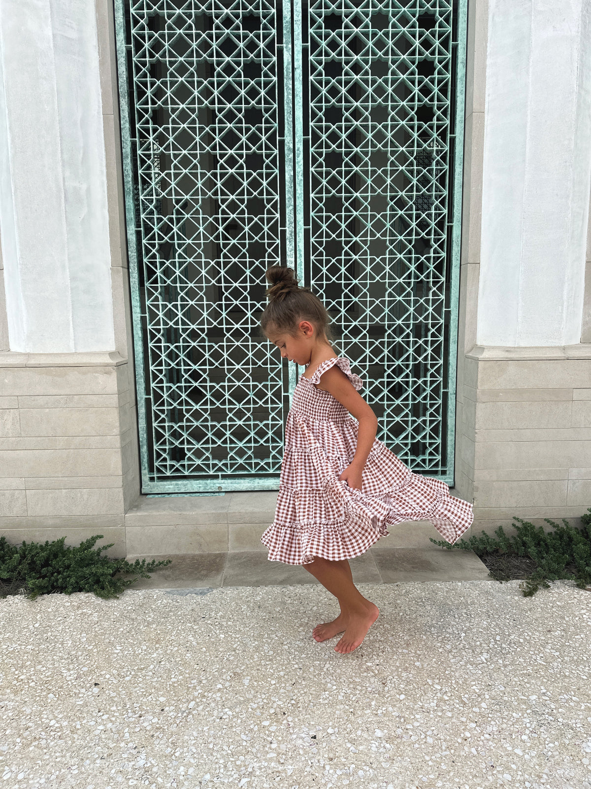 Pia Dress (brown gingham)