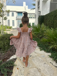 Pia Dress (brown gingham)