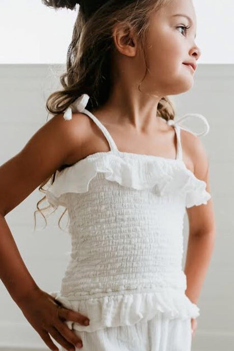 Vivi Smocked Top - LIGHT IVORY