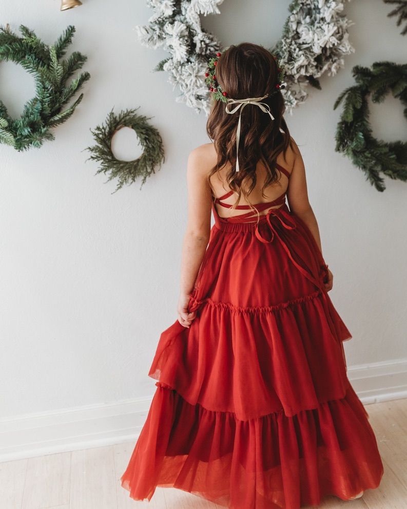 INDIE BLUE Dresses Wendy Dress (venetian red tulle)